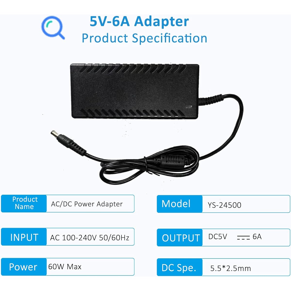 5V 6A 30W AC Power Adapter