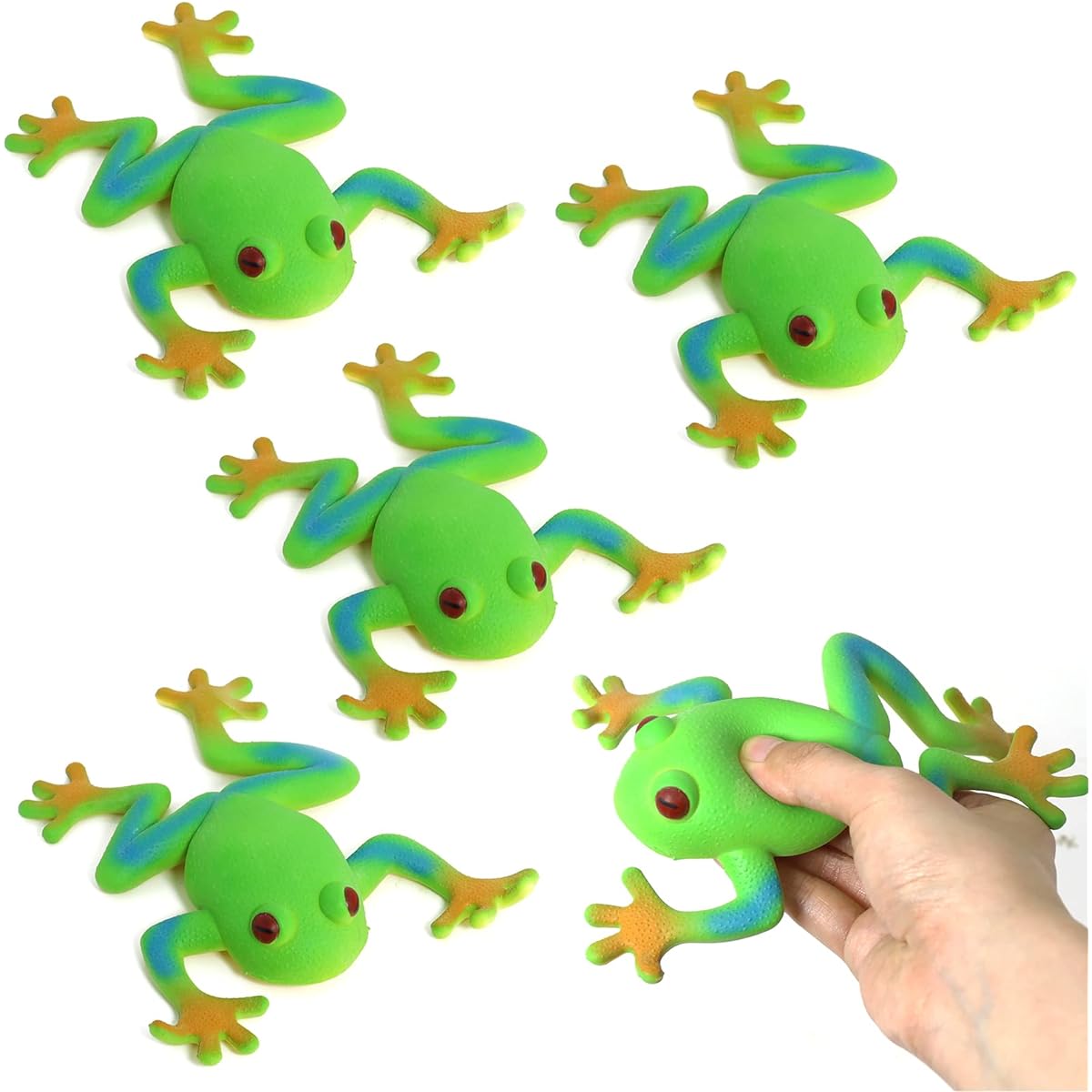 Lohoee Frog Toy Realistic Frog Figure Animal Model Frog Soft Stretchy Stress Relief Hand Frog Toy for Home Party Decoration or Gift