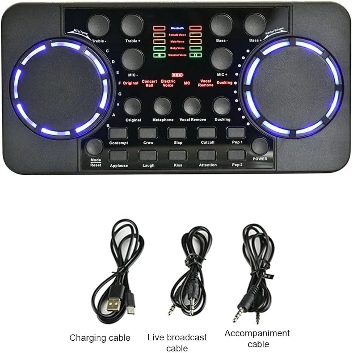Streaming Sound Card 10 Sound Effects - Compatible 4.0 Audio Interface Mixer for DJ Music Studio