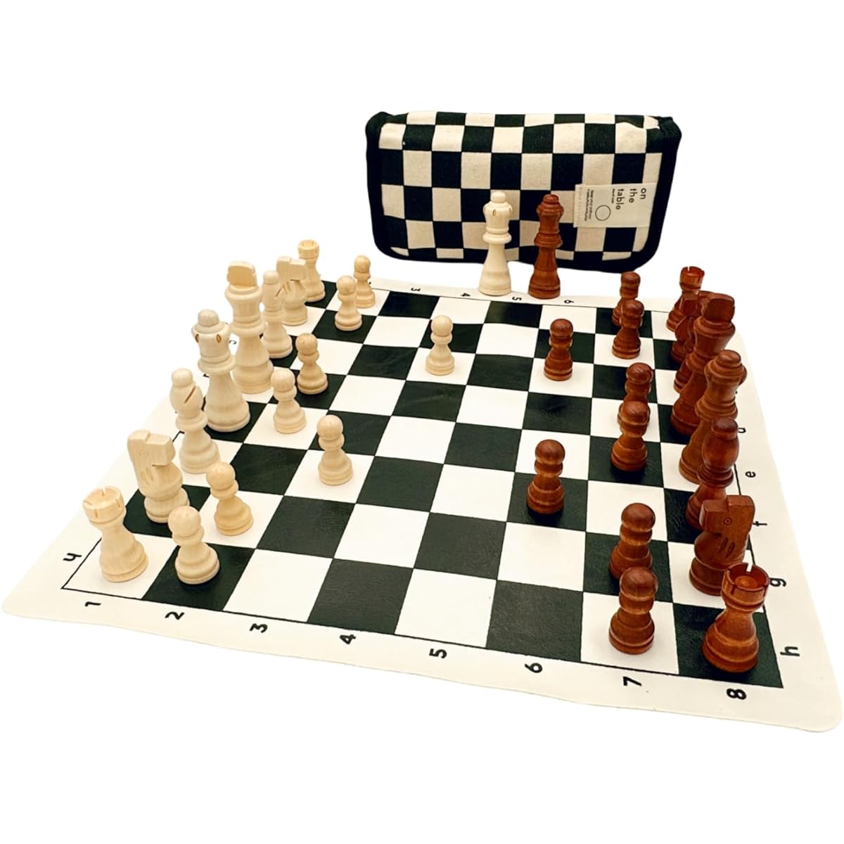 Board Game Wooden Chess Board Game Set for Adults and Kids with Extra Queen & Carry Bag