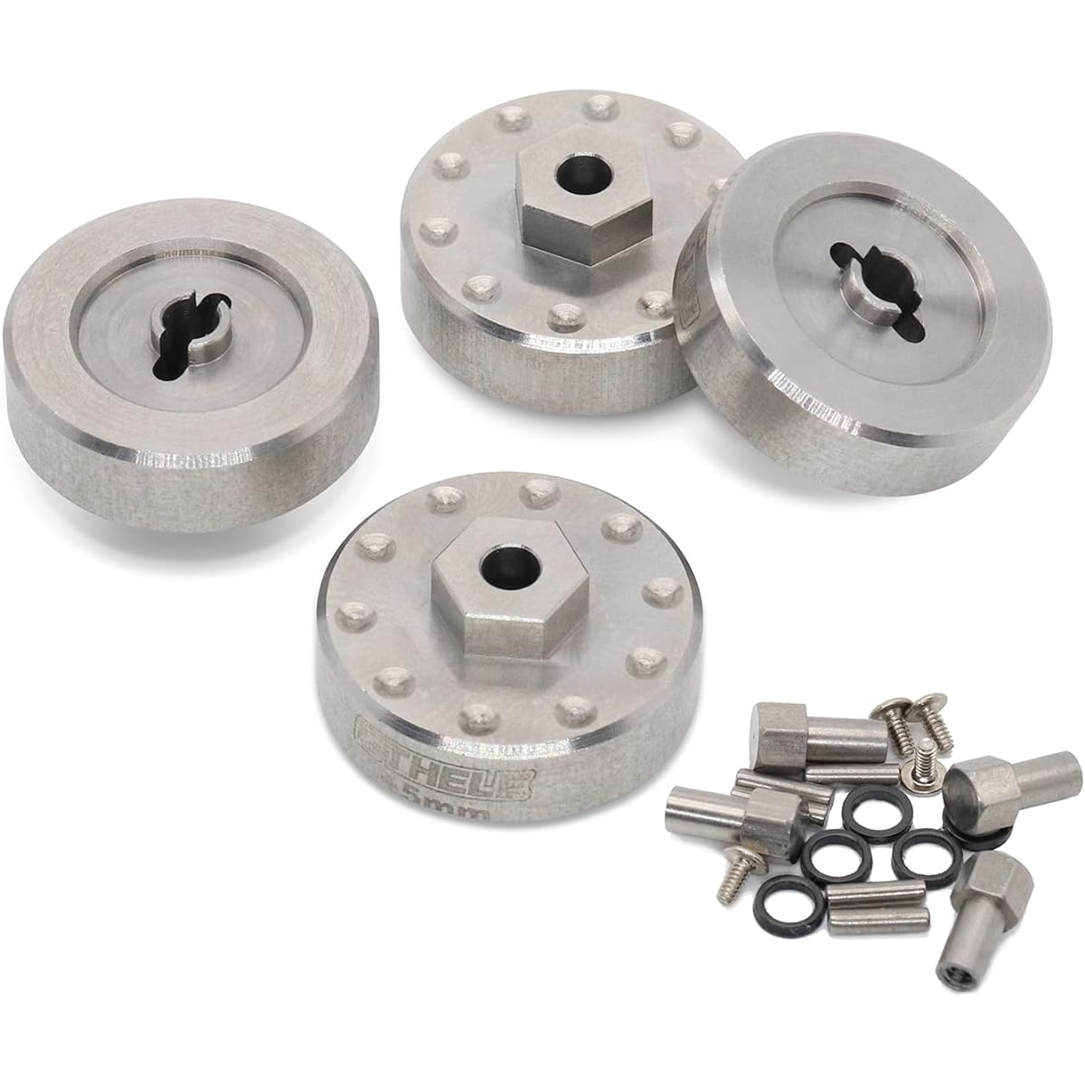 GTHELE Stainless Steel Wheel Weights Hex Extension Adapter 5mm for AXIAL SCX24 Deadbolt C10 Jeep JLU Gladiator Bronco Upgrade 1/24 RC Crawler Car