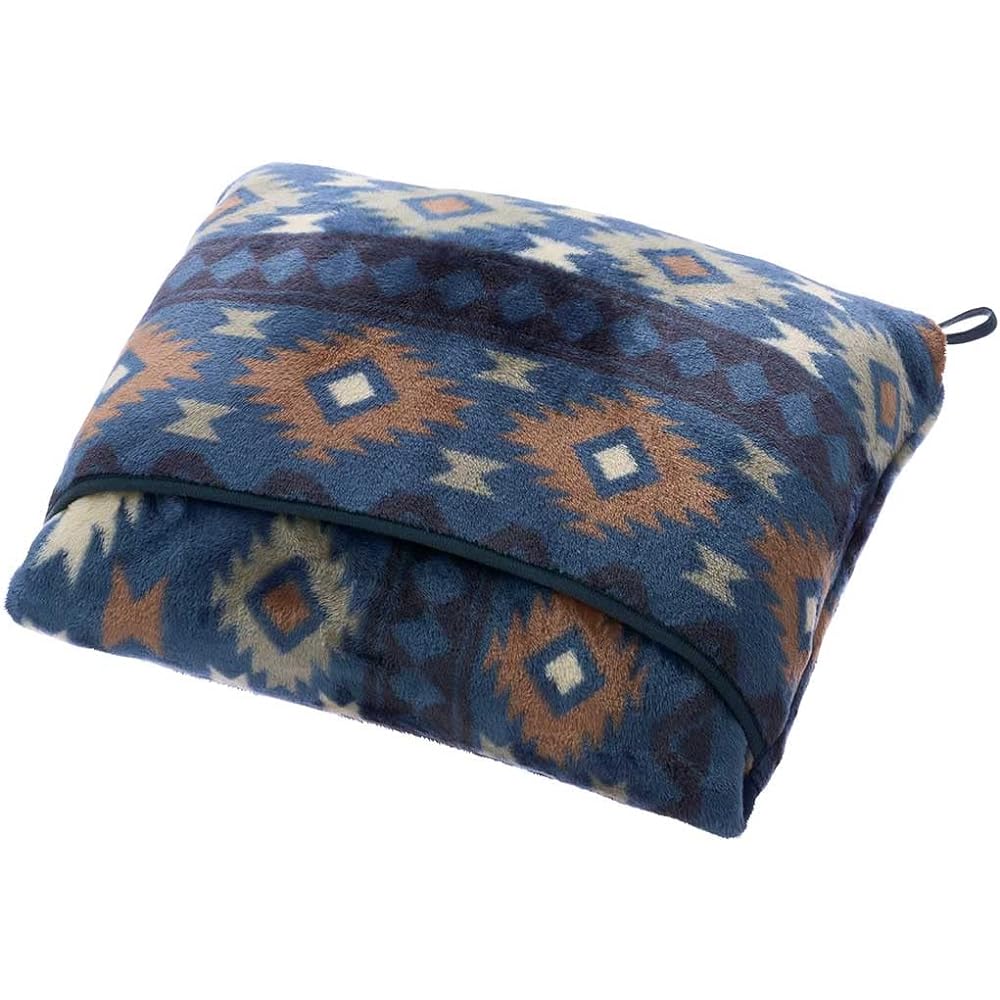LOGOS Flame Retardant Cushion Blanket (Navy) 71809820 (Approx.) Width 100 x Length 150 cm