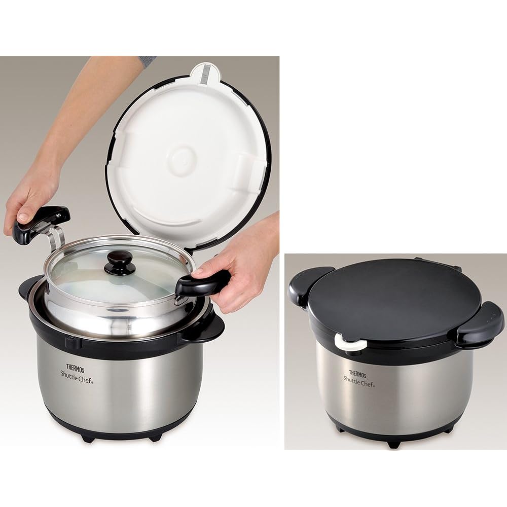 Thermos Vacuum Insulation Cooker Shuttle Chef 3.0L (for 3 to 5 people) Clear Stainless Steel KBG-3000 CS
