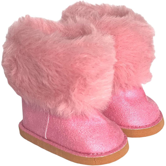 18" Doll Boots - Pink Fur Boots Fits 18" Kennedy Doll and other 18" Dolls