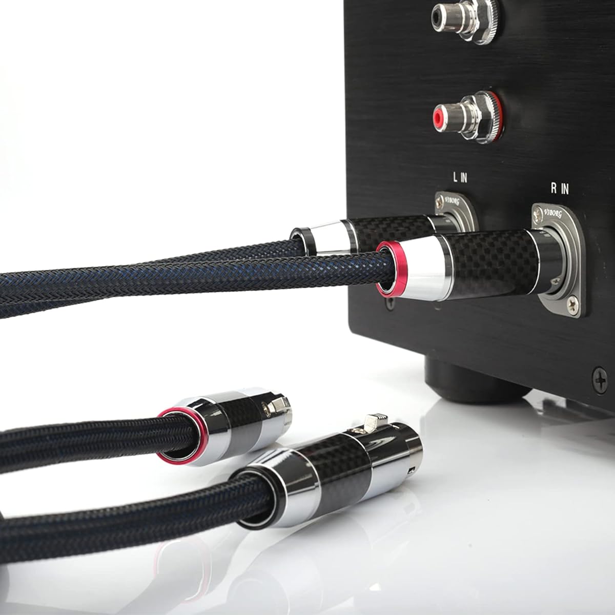 byuiyeo Pair HiFi XLR Cable 6.6ft Balanced 3 Pin Microphone Cable Male to Female Microphone Cable with Rhodium Plated Contacts, Silver Plated Conductors, Multi-shielding for Authentic HiFi Systems, for Audiophiles