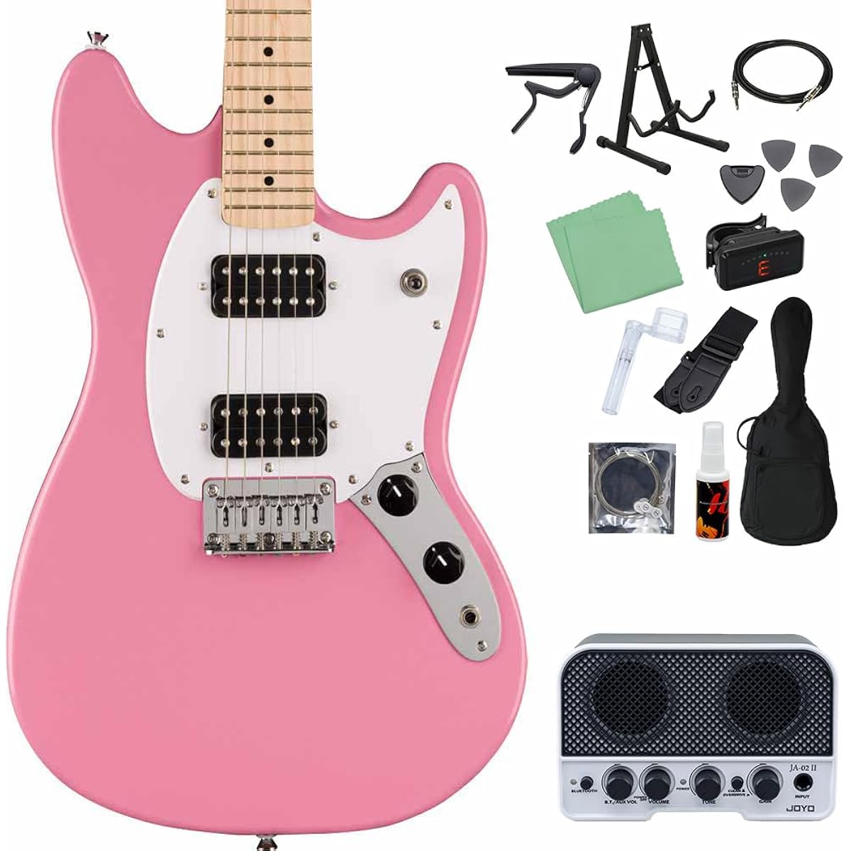 Squier by Fender SONIC MUSTANG HH Flash Pink 14-piece electric guitar beginner set [with Bluetooth mini amp] Mustang Squier/Squier
