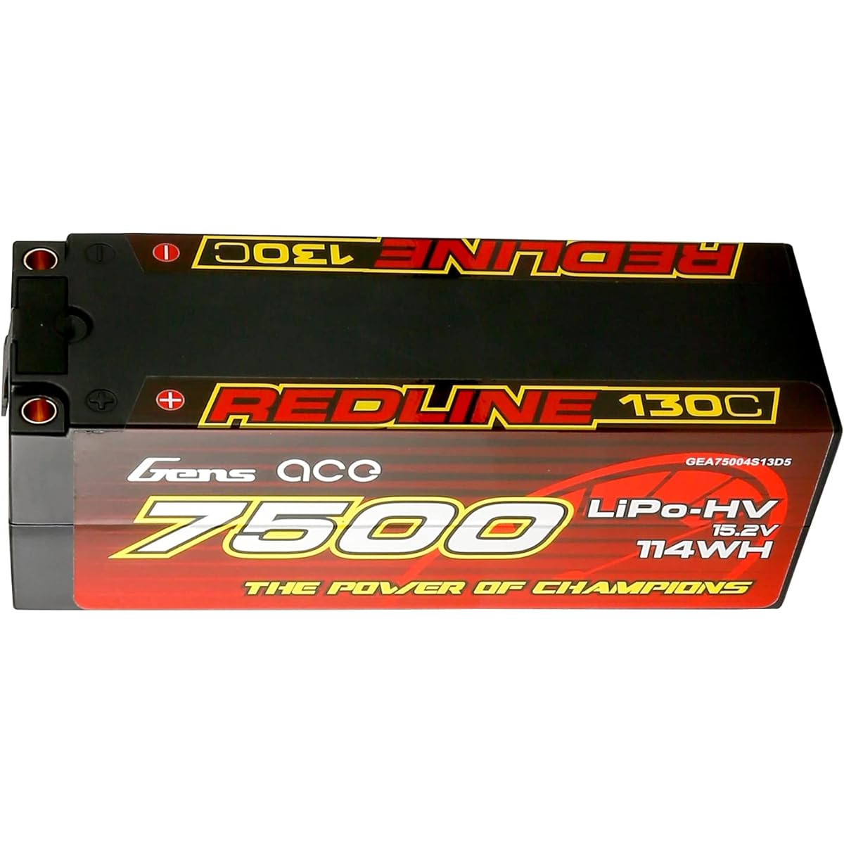 Gens ace Redline Series 4S Lipo Battery 130C HV 15.2V 7500mAh Lipo Battery Hard Case Pack for RC Car Racing