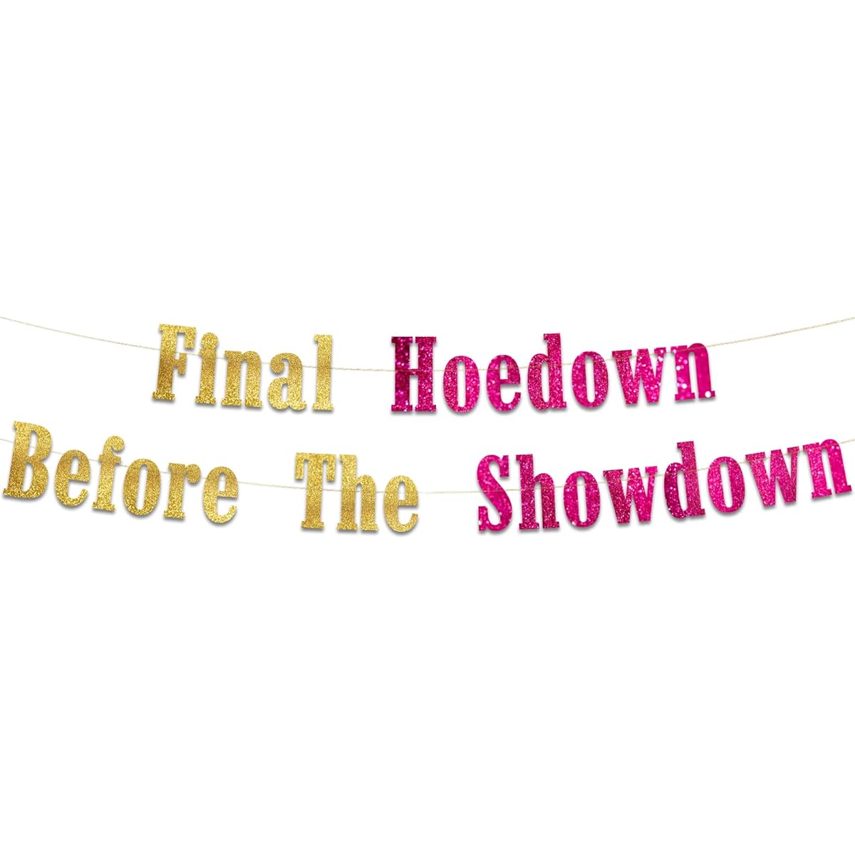 Final Hoedown Before The Showdown Bachelorette Party Glitter Banner - Western Cowgirl Bachelorette Party Decorations Favors and Supplies - Nashville - Austin - Dallas - Charleston - Savannah