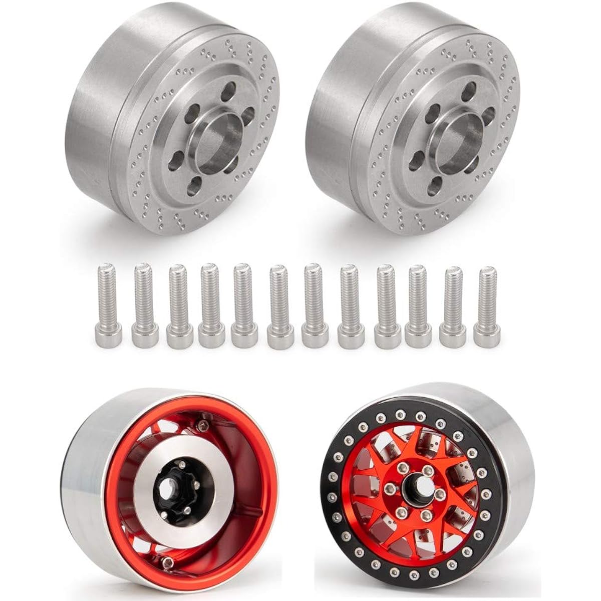 RCLions 4pcs RC Wheel Weight Blocks 85g Stainless Steel Counterweight Upgrade Parts for 2.2" Beadlock Wheels