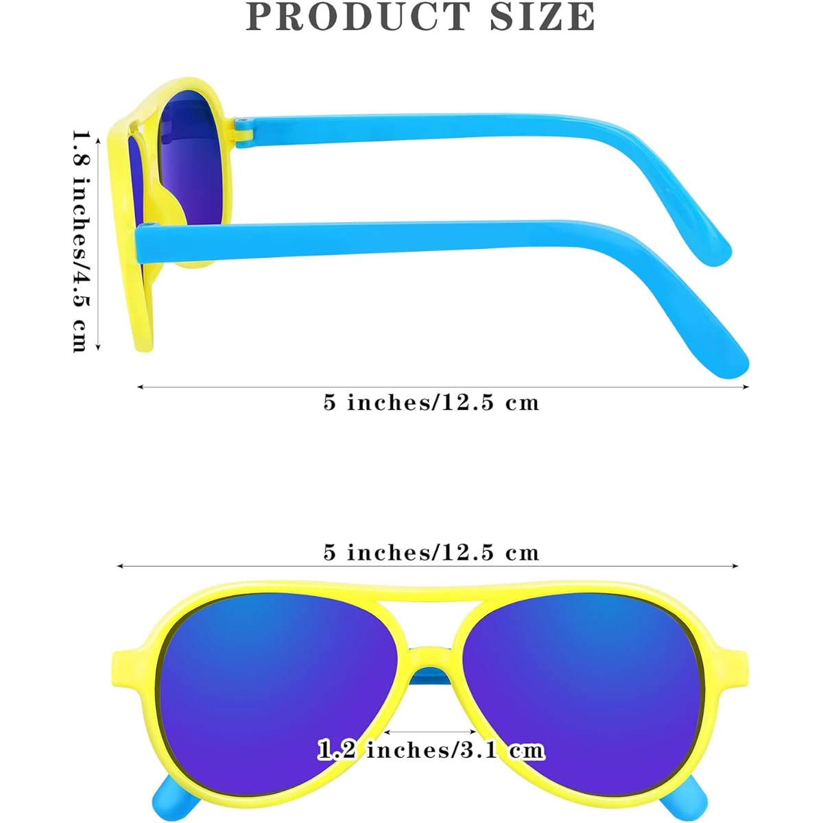ELCOHO 36 Pairs Neon Sunglasses for Kids Party Favors Retro Sunglasses Kids Eye Protection Eyewear Beach Pool Party Favors