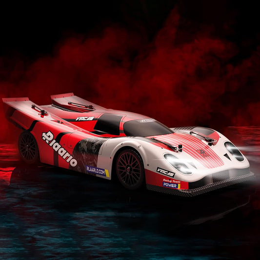AMORIL 1:10 High Speed Brushless RC Car Top Speed 120KM/H Large Remote Control Car with 6 Lights for Adults 4x4 On-Road Hobby Racing Vetil Aluminum Shaft Lithium Polymer Battery Rubber Tire Oil Shock Red