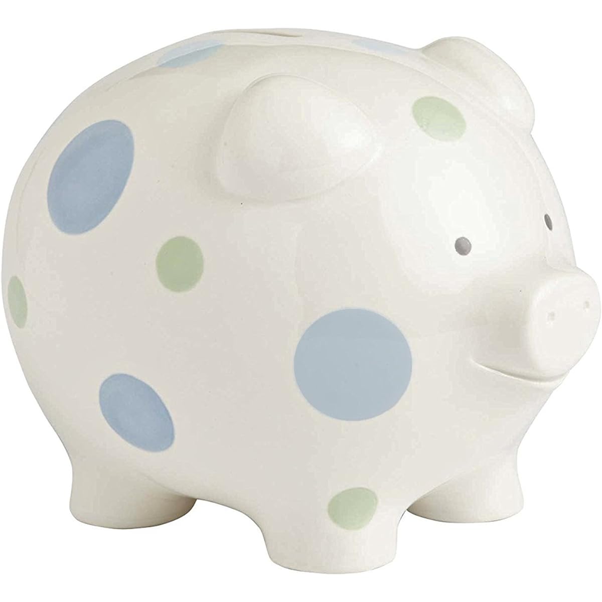 Beginnings by Enesco Big Polka Dot Piggy Bank, 18cm, Blue
