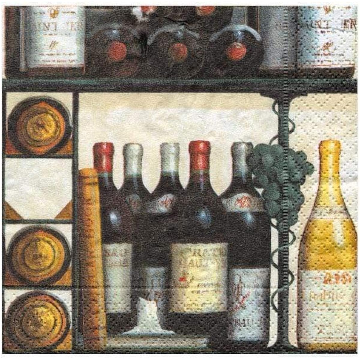 Caspari Wine Cellar Paper Napkins Cocktail 2800CX4
