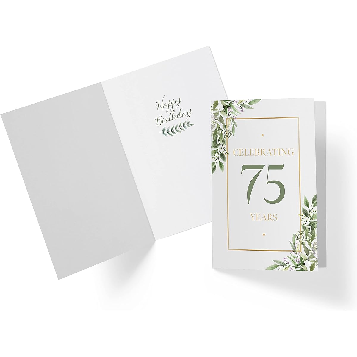 75th Birthday Card - Eucalyptus 75th Anniversary Card for Sister/Mother/Grandmother/Aunt/Wife/Girlfriend - 75th Birthday Card - 75th Birthday Card - Includes Envelope