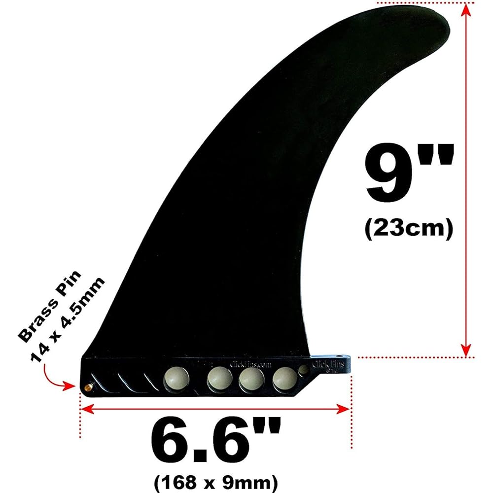 Center fin 23cm soft flex for longboard SUP 9 inch fin for airSUP paddle board Flex fin US box safety flex soft (black)