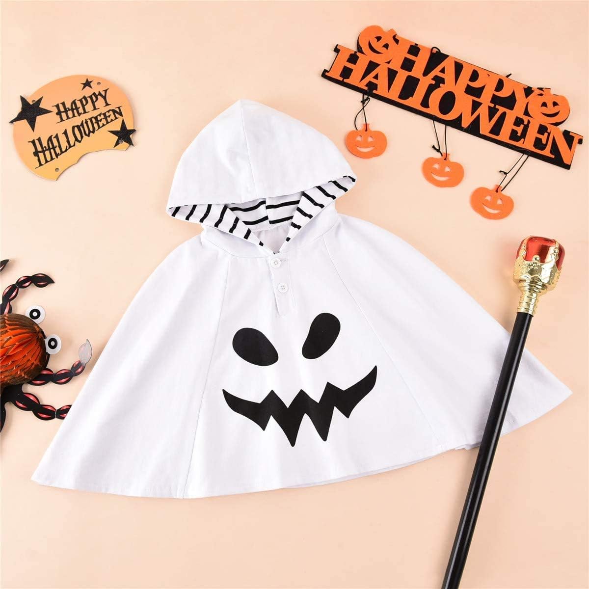 BeQeuewll Toddler Kids Baby Girls Boys Halloween Costume Ghost Hooded Poncho Cloak Cape Hat Blanket Cosplay Costume