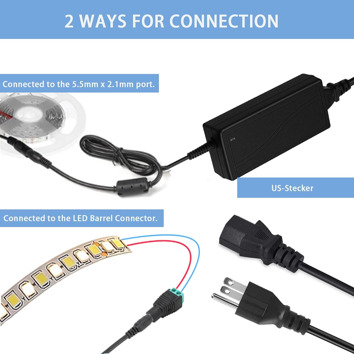 12 Volt 6 Amp Power Adapter Output 12V 6A 72W Wall Plug Switch 5.5mm x 2.1mm DC Output Jack Power Adapter Converter Regulator DC12V for 5050 LED Strip Light
