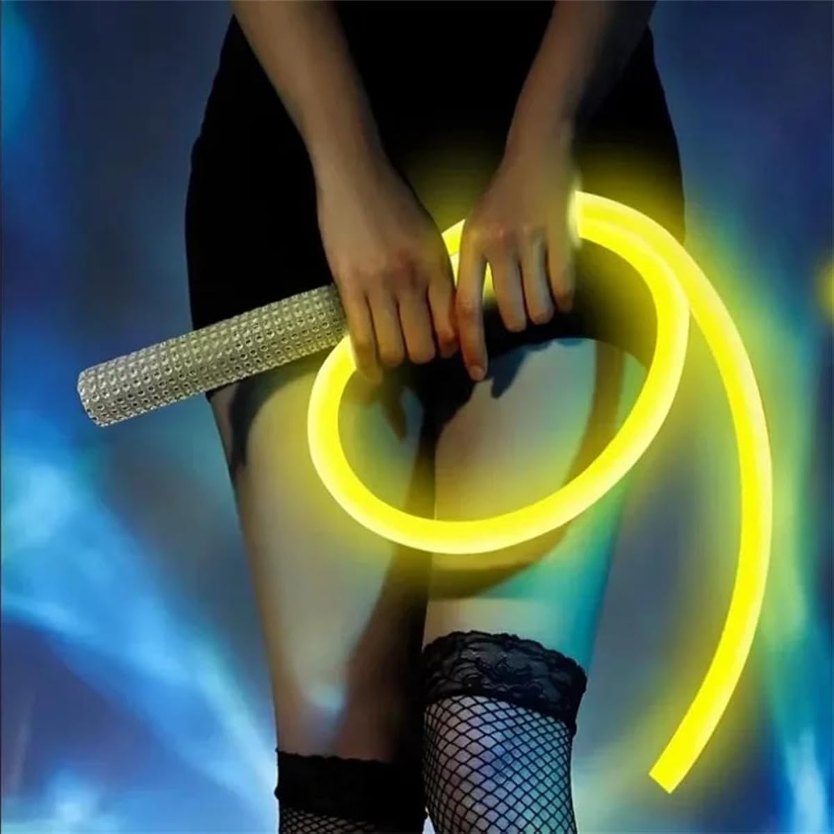 Luminous Whip Holding Voice Control Glow Whip Stage Performance Fluorescent Props Remote Control (2m-Voice Control)