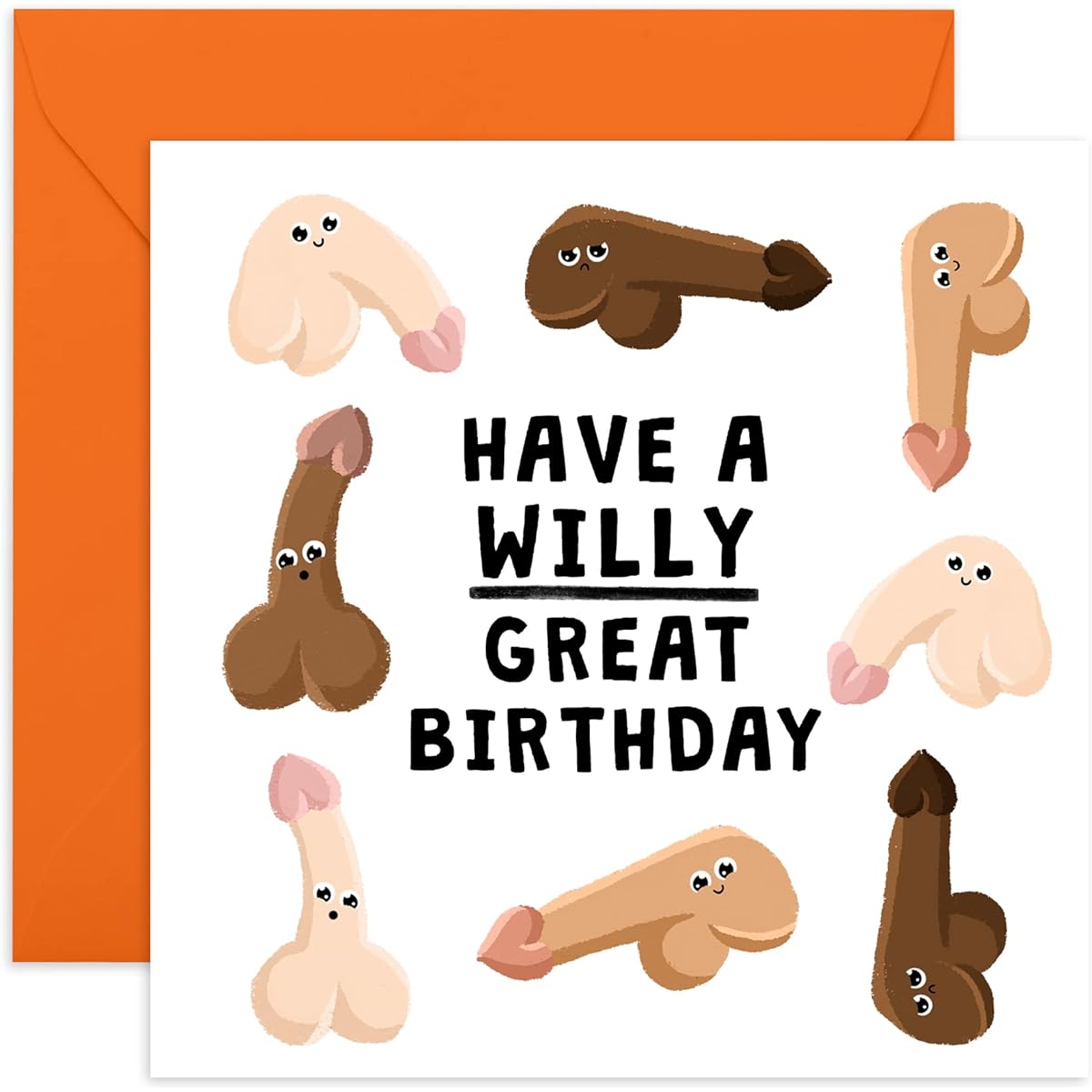 Central 23 Cheeky Greeting Card - 'Have A W*lly Great Birthday' - For Boyfriend Girlfriend Partner - Rude Birthday Card for Husband Wife - Comes With Fun Stickers