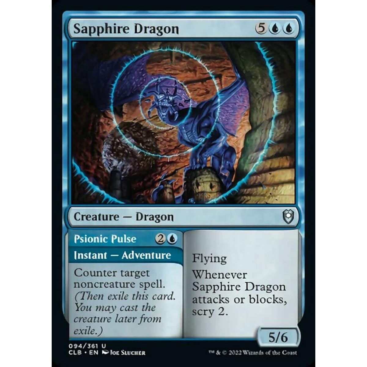 Magic: The Gathering - Sapphire Dragon // Psionic Pulse (094) - Foil - Battle for Baldur's Gate