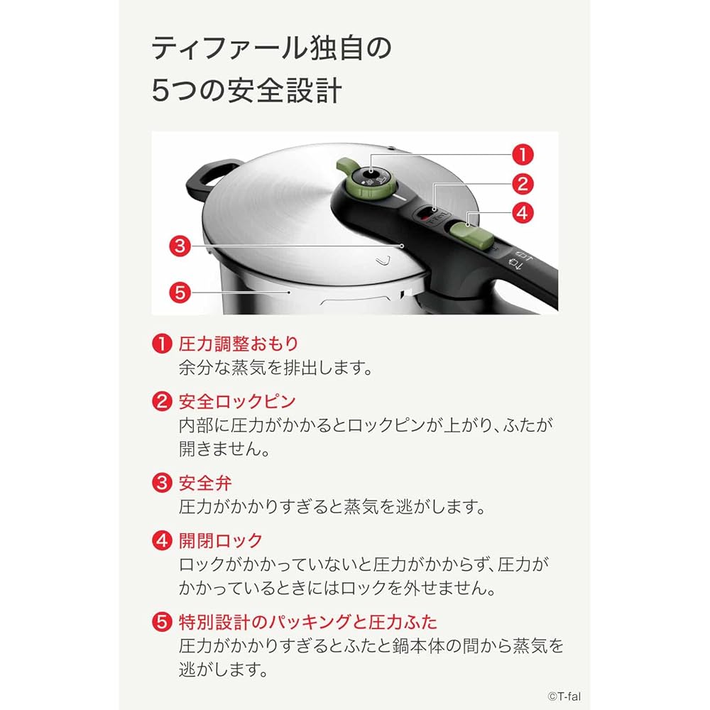 Tefal Pressure Cooker 6.2L IH Compatible, For 4 to 6 People, One Handed Pot, Secure Trendy, 10 Year Warranty P2580704 Silver