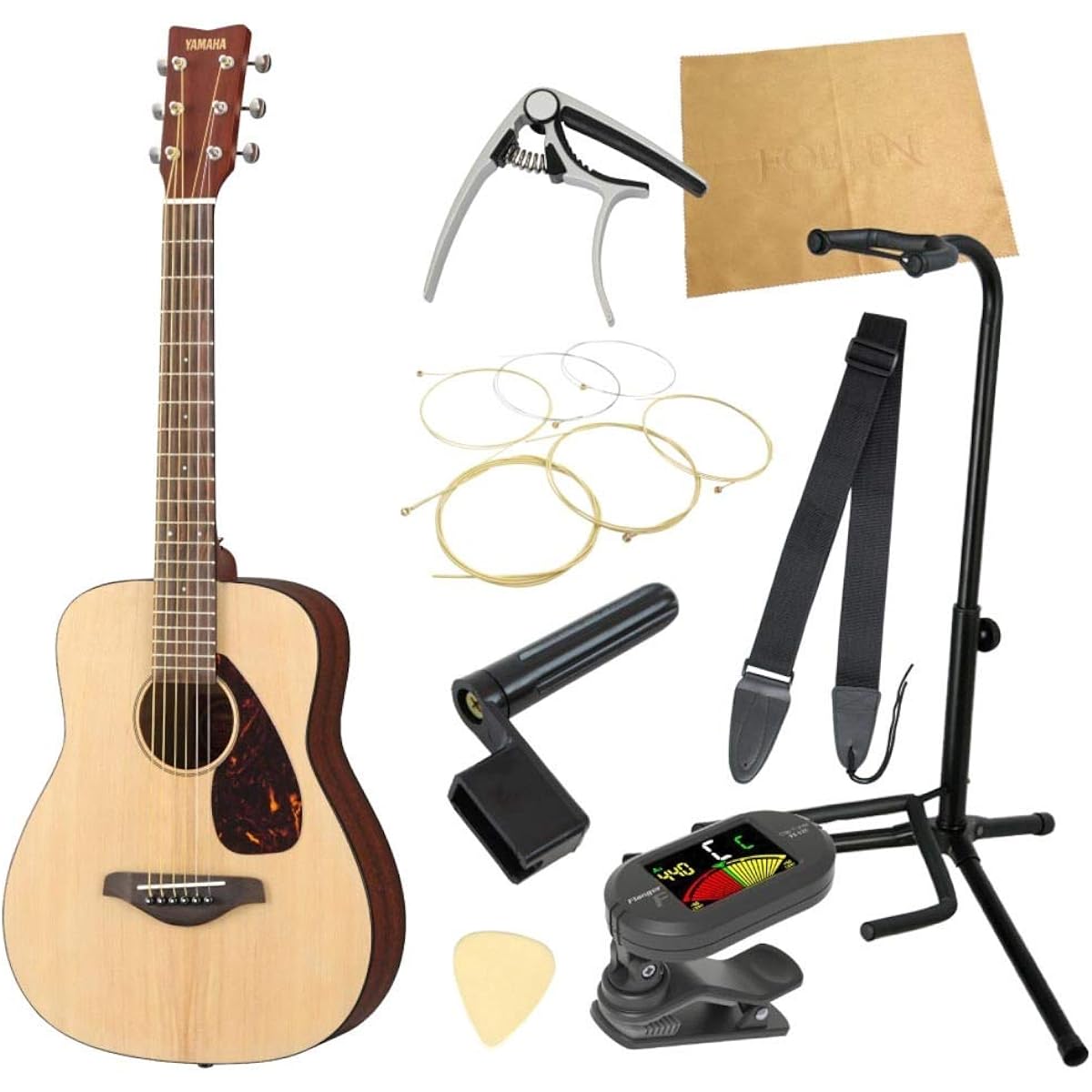 Start with Yamaha! Adult Acoustic Guitar Introductory Set YAMAHA JR2 NT Mini Acoustic Guitar 9 Piece Set