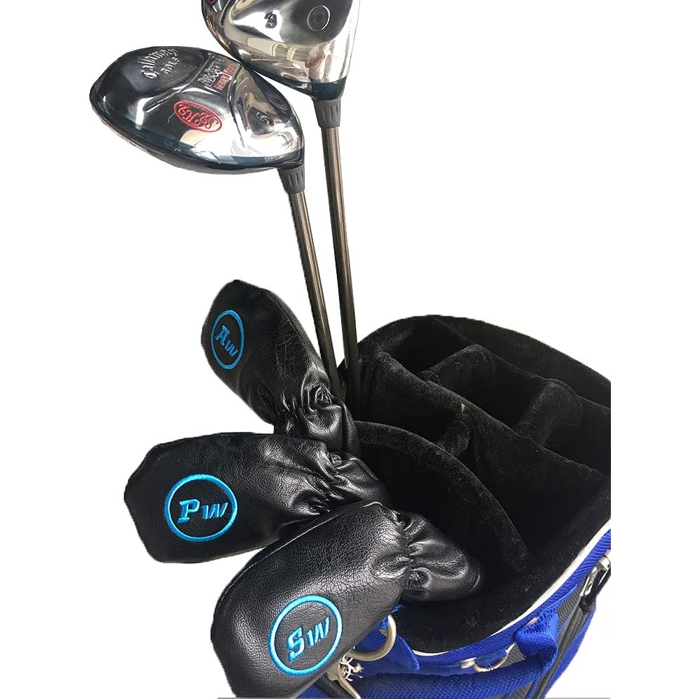 Sunbro Golf Iron Cover Golf Wedge Cover Head Cover Golf Luxury Embroidery Puppy-chan 9 Pieces/6 Pieces Black/White