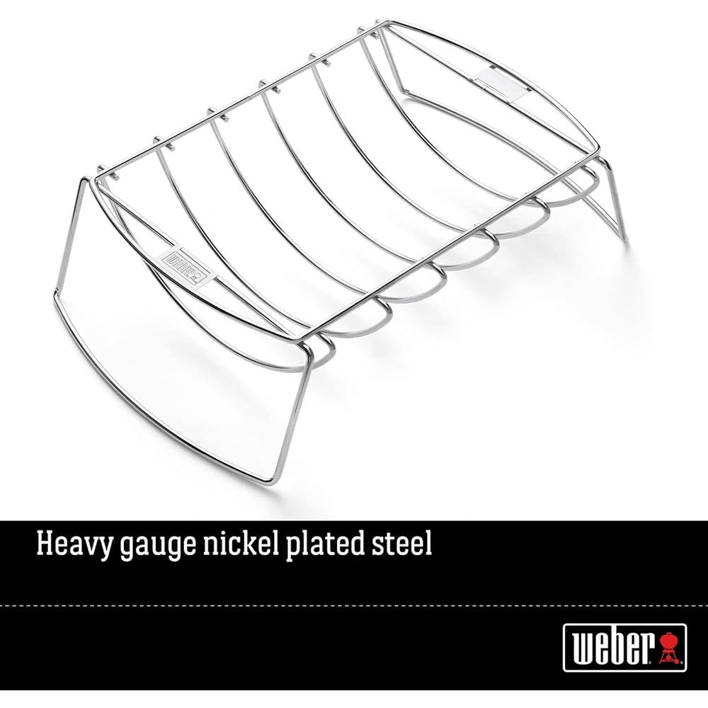 Weber Rib & Roast Holder Premium Grill Rack [Genuine Japanese Product] 6469 Silver