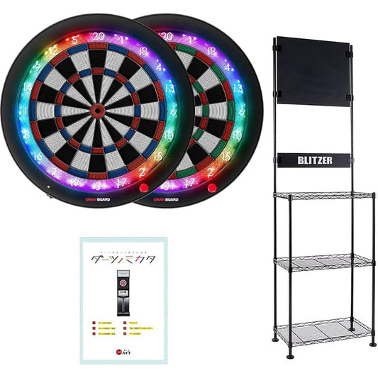 [Set product] GRANBOARD 3s Granboard 3s Green Type & D.CRAFT D.CRAFT Dart Stand Artemis with Darts Holder Dart Board