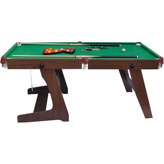 6FT Billiard Table Foldable Billiard Table for Kids and Adults Home Use Home Game Parent-Child Exchange Birthday Christmas Gift Complete Accessories L183 x W91.5 x H79