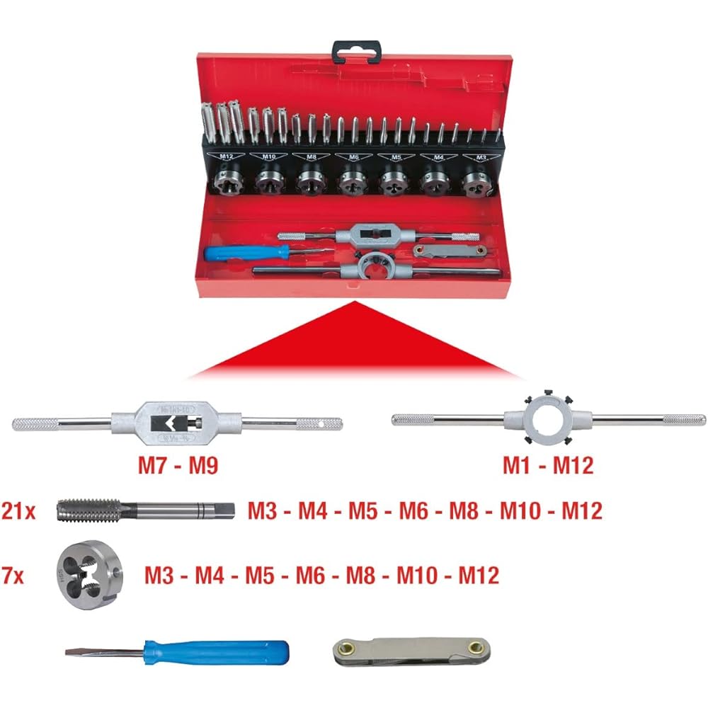 KS TOOLS HSS tap and die set 32 pcs 331.0632