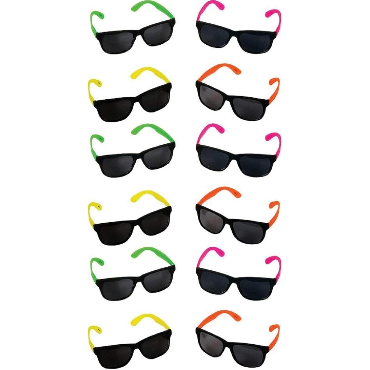 Rhode Island Novelty Neon Sunglasses Assorted Pack of 30