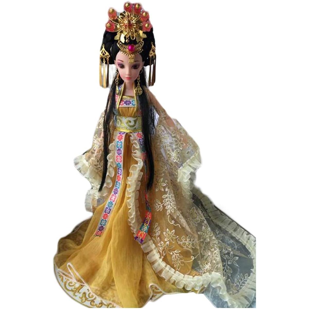Chinese Ancient Costume Ball Jointed Doll 12 Jointed Doll for Children,Gold Imperial Consort