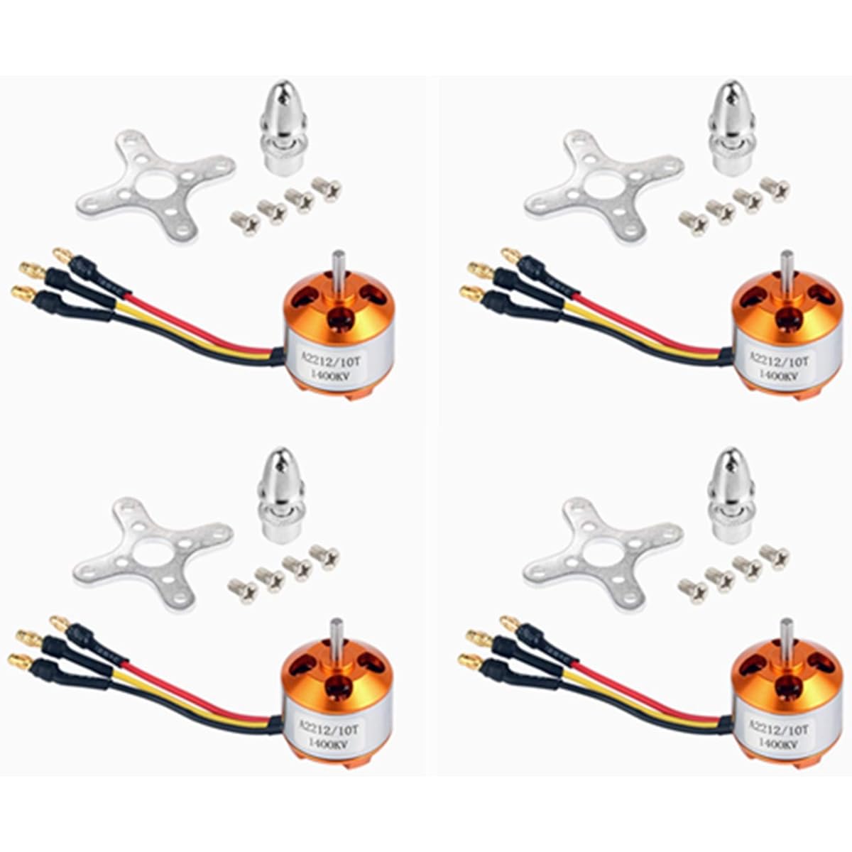 QWinOut A2212 1400KV Brushless Outrunner Motor with Mount 10T for RC Aircraft/KK Multicopter 4/6 Axle Quadcopter UFO (4pcs)