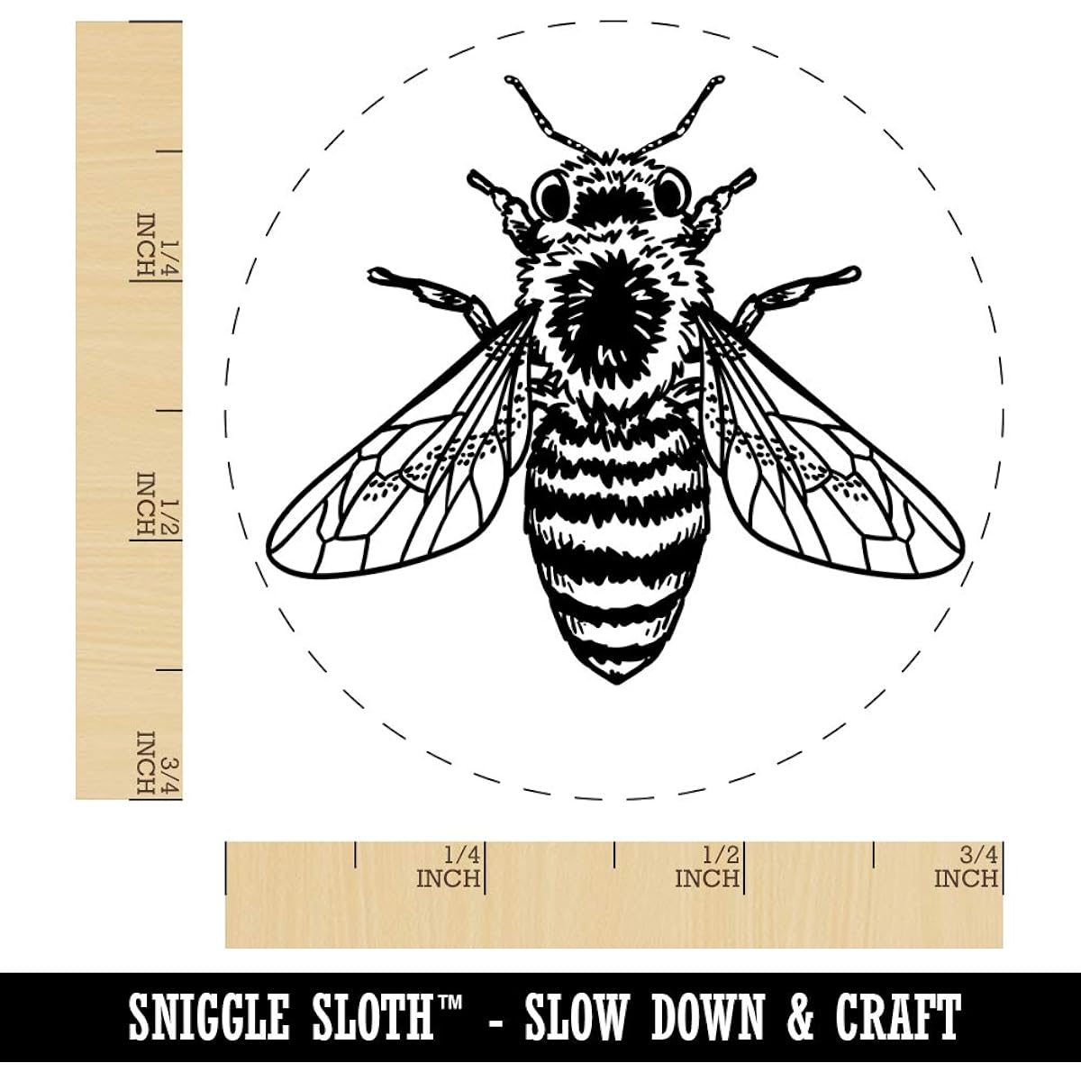 Realistic Fuzzy Bee Bee Rubber Stamp for Stamp Craft Planner - 3/4 Inch Small