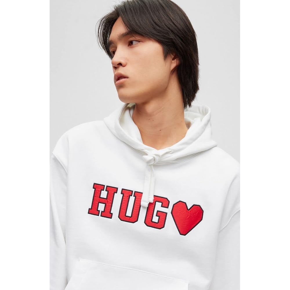 [HUGO] Hoodie Unisex Cotton Terry Logo Artwork Hoodie