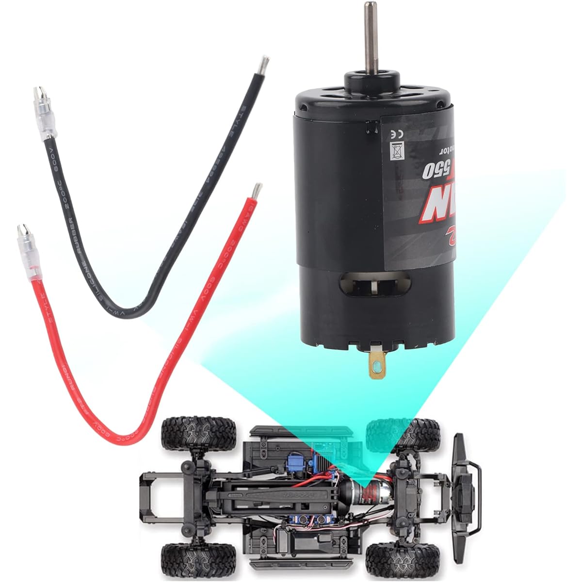 POCREATION Brushed Motor 12T 21T 29T 35T 550 High Precision Ball Bearing RC Brushed Motor Multi-Pole Winding High Accuracy Low Noise Motor for 4 RC Car Models (29T)