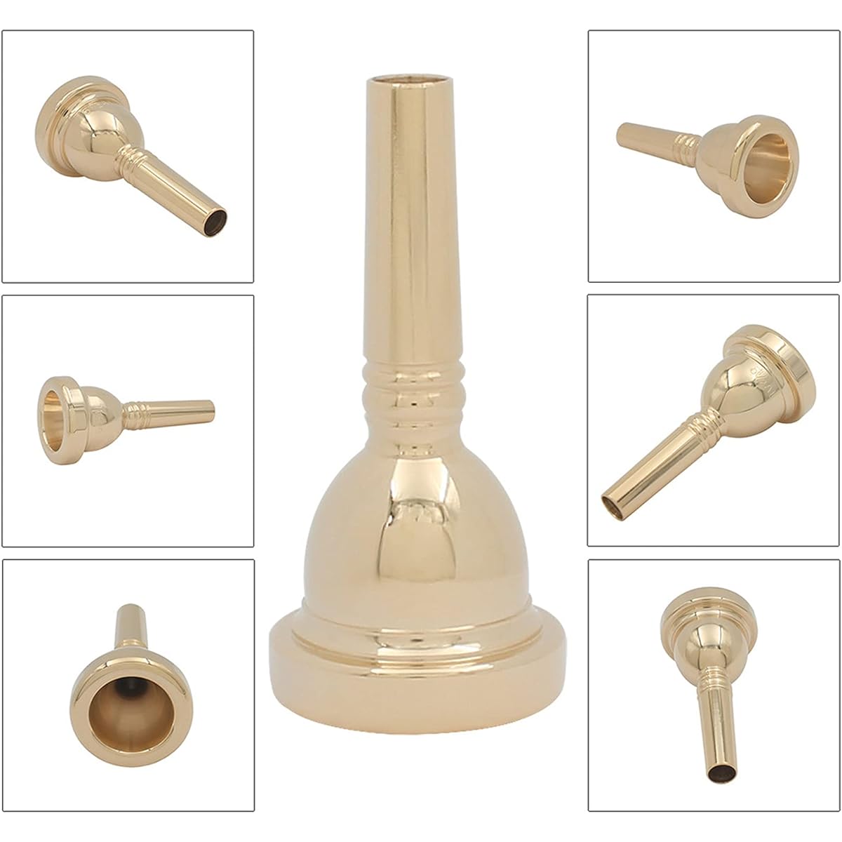 Trombone Mouthpiece Tenor Large Shank Mouthpiece TR‑03 Metal 12.7mm 5G Trombone Accessories Replacement (Gold)