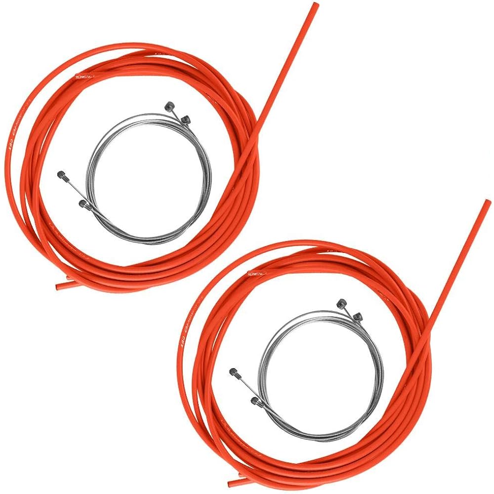 Bicycle Shift Cable Set Shift Cable & Brake Wire Tube Versatile Shift Brake Cable 4 Color Options (Orange)