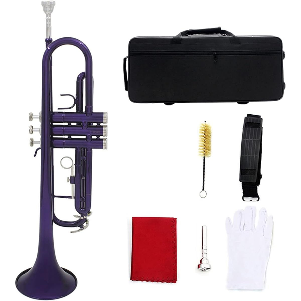 Trumpet BB B Flat Instrument with Casting Effort Mouthpiece Musical Instrument Accessories (Color : Blue)