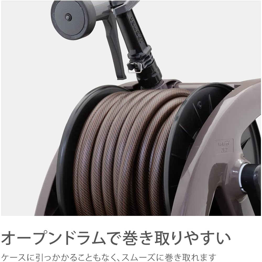 Takagi Hose Hose Reel Tough Brown 30m Stylish R330TBR