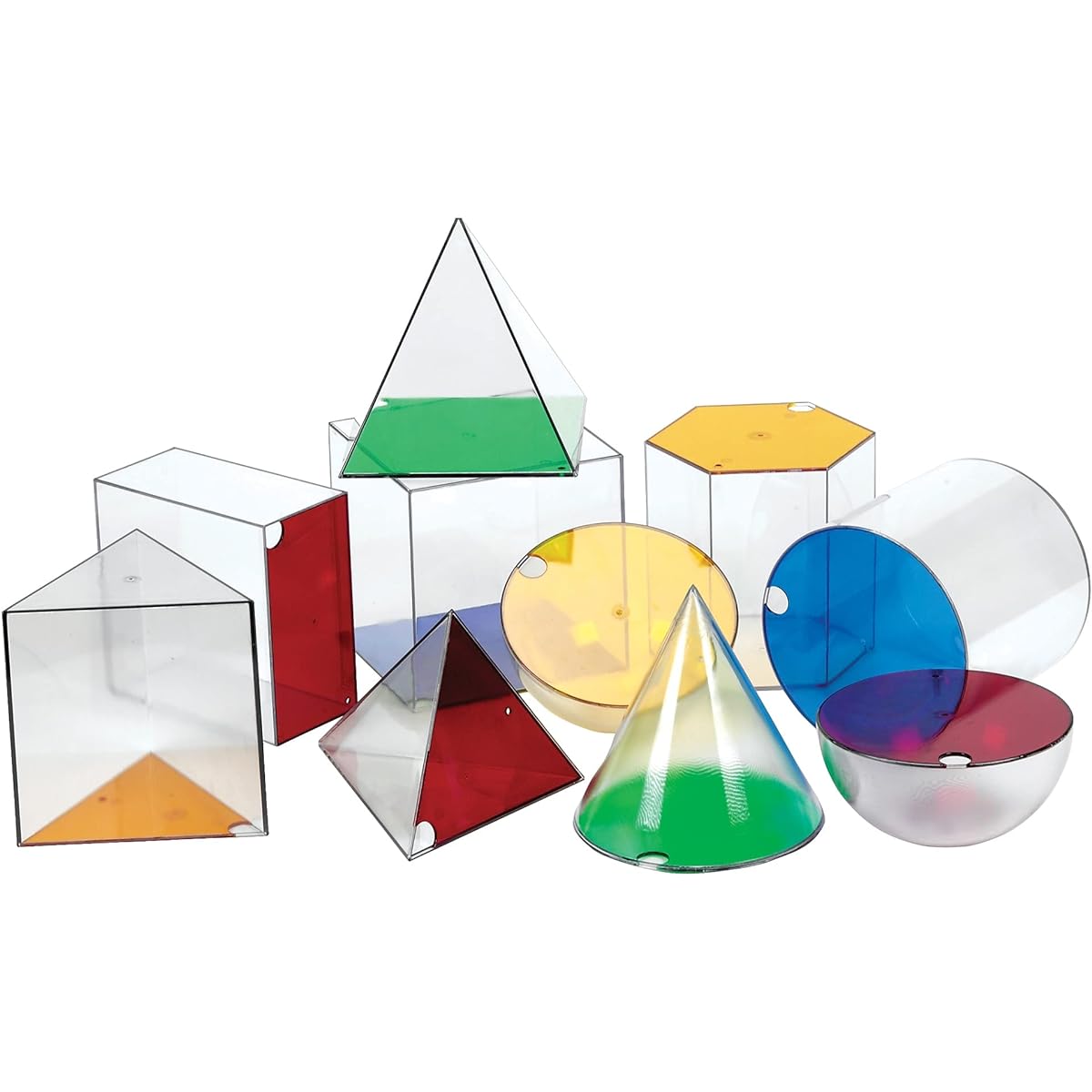 Learning Resources Math Educational Materials Large 3D Shape Blocks, Set of 10, Plastic, LER3208