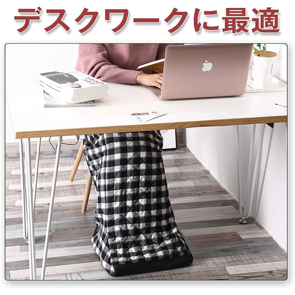 Hot leg heater, 10 seconds of heat, OK to walk with your clothes on, kotatsu for one person, warm foot heater, 6 steps of temperature, 7 types of set times, from hands to knees and feet, electric, foot warmer, washable, 12V low voltage, far infrared rays
