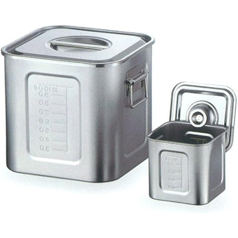 Akagawaware Seisakusho AG 21-0 Square kitchen pot with scale 27cm (hand included)
