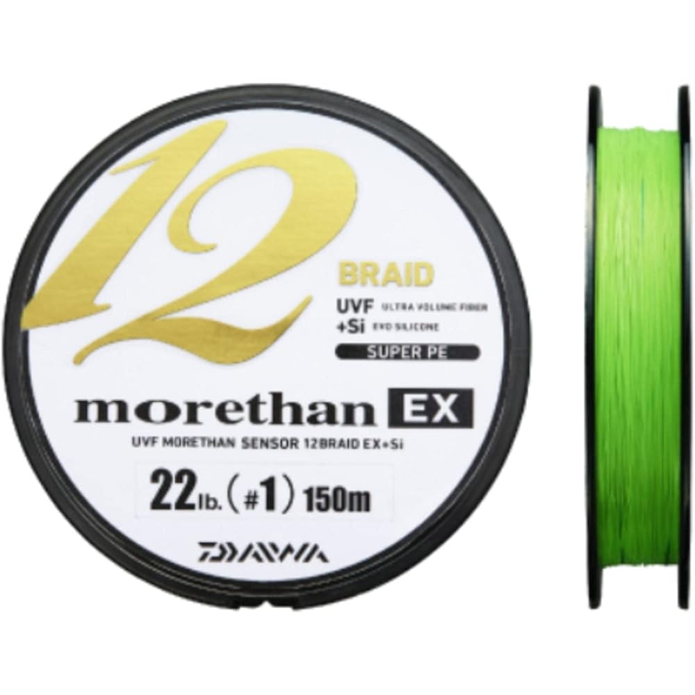 DAIWA PE Line UVF More Than Sensor 12 Blade EX+Si No. 0.6-1.5 150/200m Lime Green (with color marking)