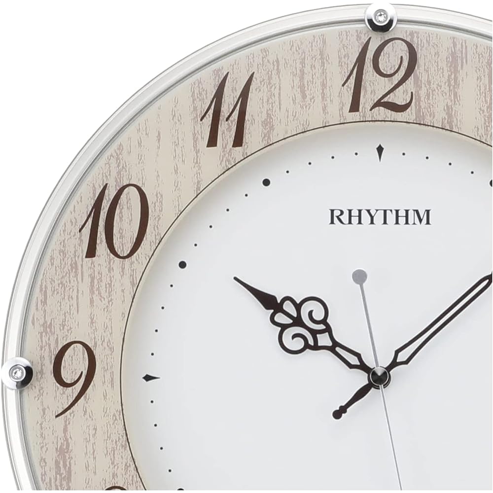 RHYTHM Wall Clock Radio Clock Silent Live Rinature Wood Grain Finish ф32.0×4.7cm 8MY506SR23