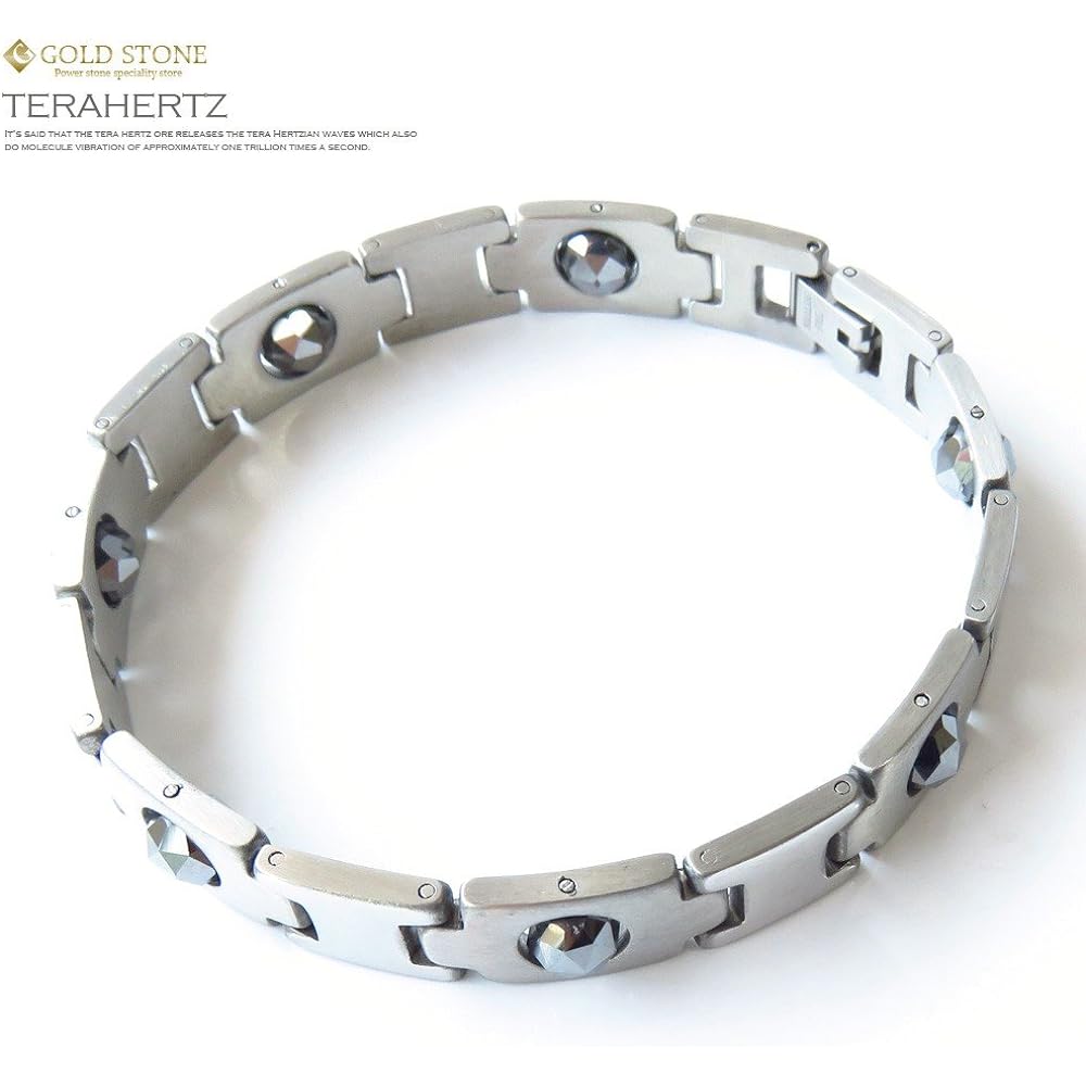 [GOLD STONE] Terahertz Ore Bangle Titanium Stainless Steel Total Length 190mm