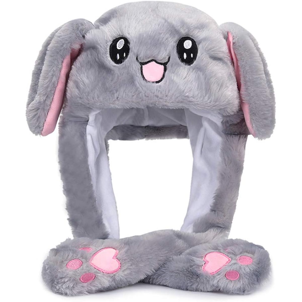 Topwon Cute Plush Bunny Hat Rabbit Cap - Press the paws and the ears pop out.