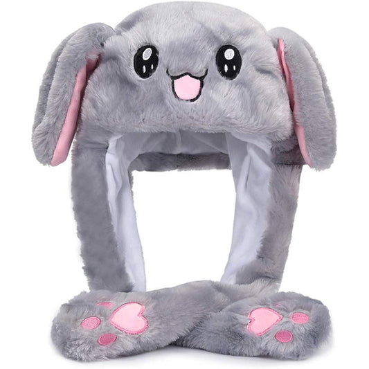 Topwon Cute Plush Bunny Hat Rabbit Cap - Press the paws and the ears pop out.