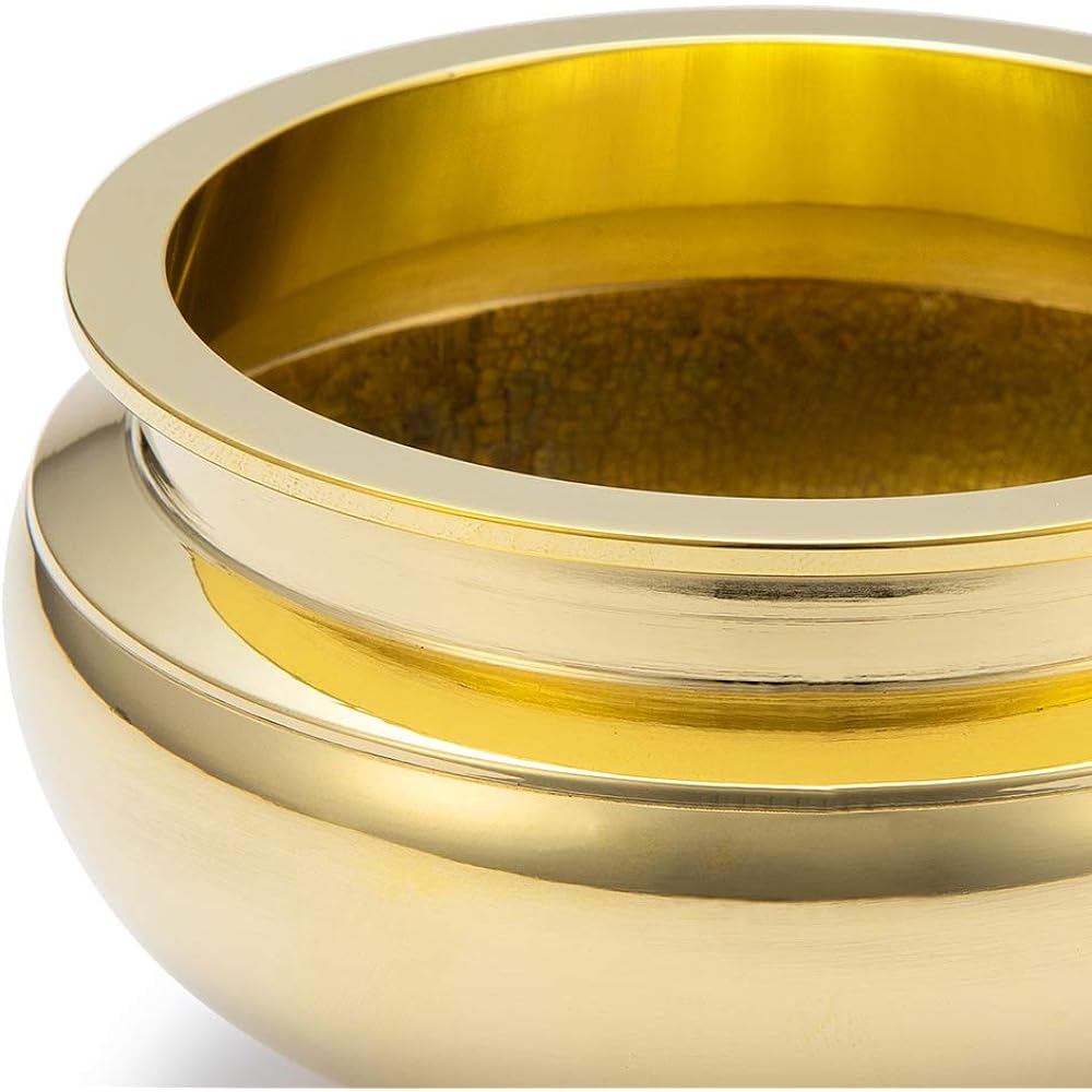 Buddhist altar shop Takita Shoten Buddhist altar accessories Incense burner Desktop incense burner Polished 3.5 dimensions Body diameter 10.3cm x Height 6.5cm Front incense burner for Buddhist altar Brass Incense stick holder Certificate included